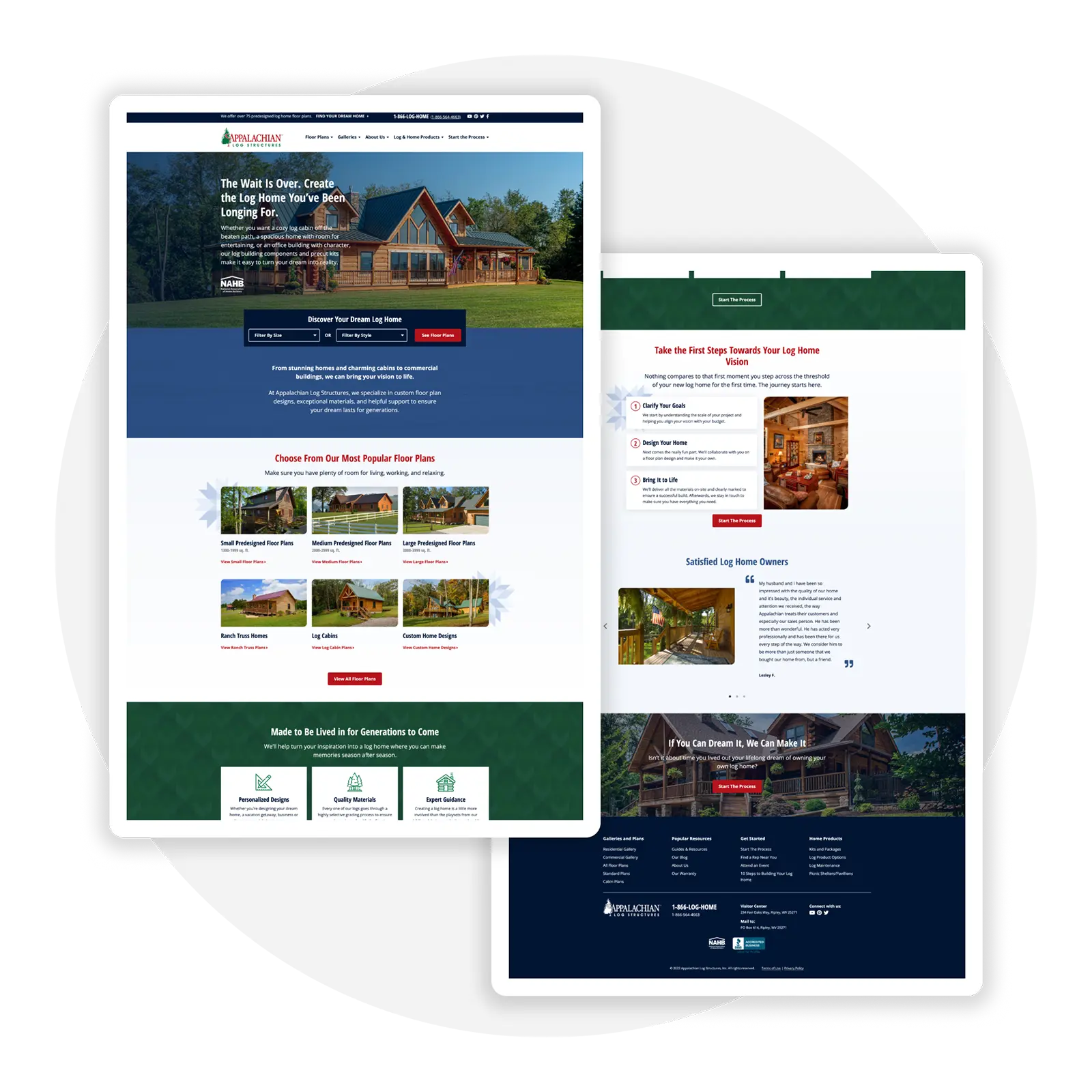 Appalachian Log Structures Homepage Design